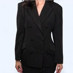 bebe Classic Black Double-Breasted Blazer